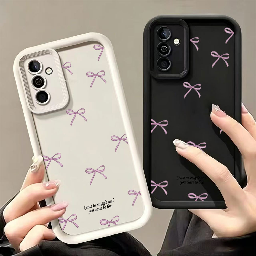 Phone Cases For Samsung Galaxy - Pink Bow Print Soft TPU Phone