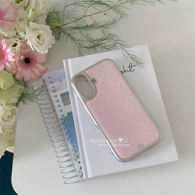 Korean ins Cream Pink Polka Do - Phone Cases Drawing recensie en prijs