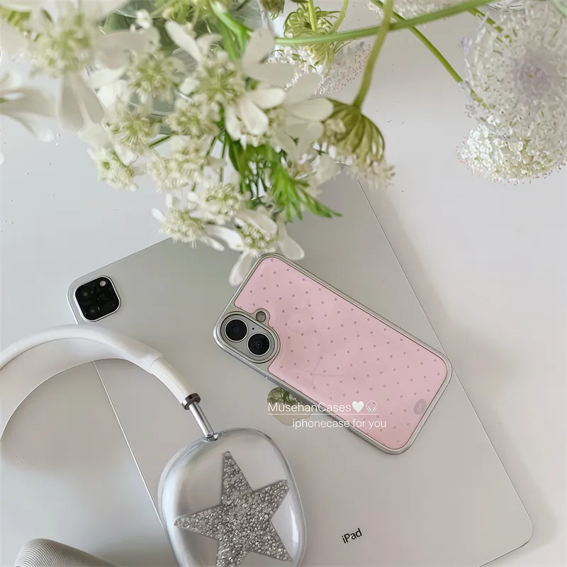 Korean ins Cream Pink Polka Do - Phone Cases Drawing recensie en prijs