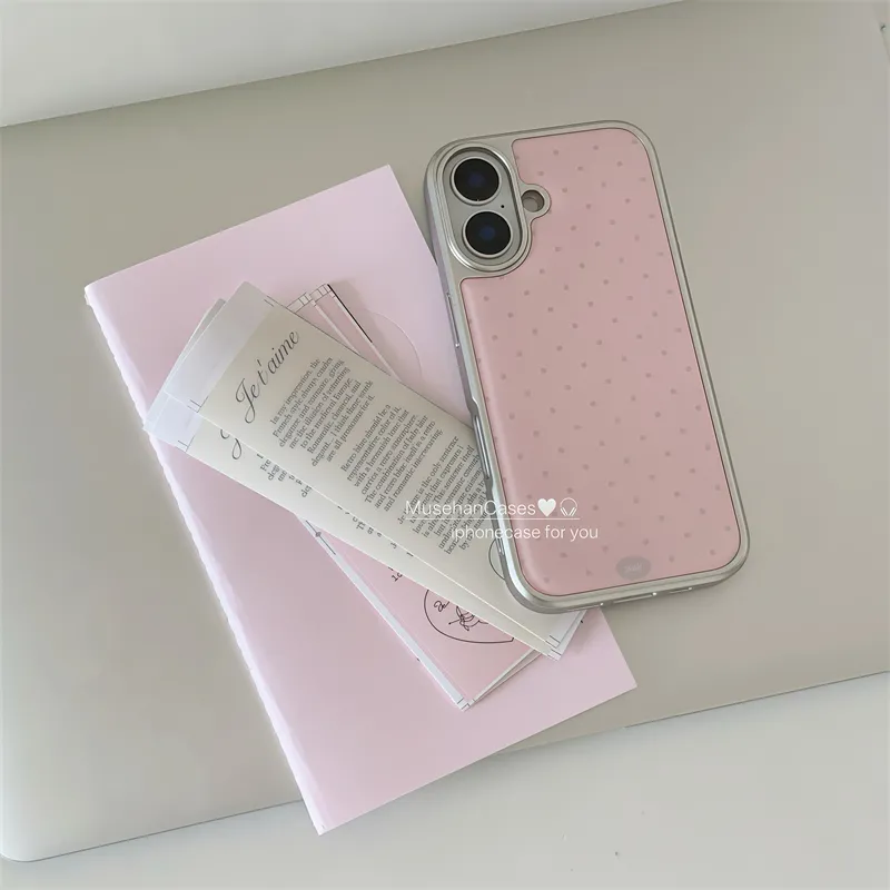 Korean ins Cream Pink Polka Do - Phone Cases Drawing recensie en prijs