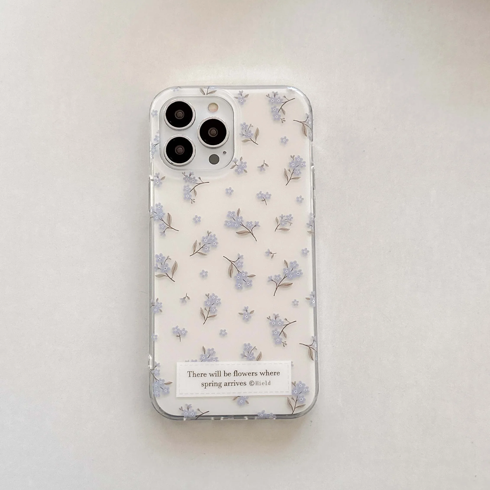 Pink and Blue White Flowers Fl - Phone Cases Drawing recensie en prijs
